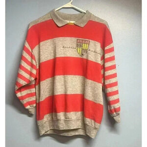 VTG Hang Ten Sports Surf skate Stripe 80s 90s Sweatshirt Small USA Color Block